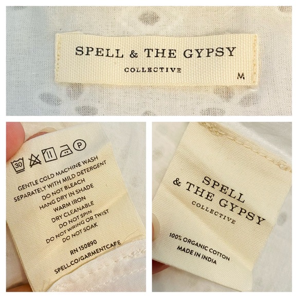 NWOT Spell & the Gypsy Collective White Dylan Smock Dress - Picture 17 of 17